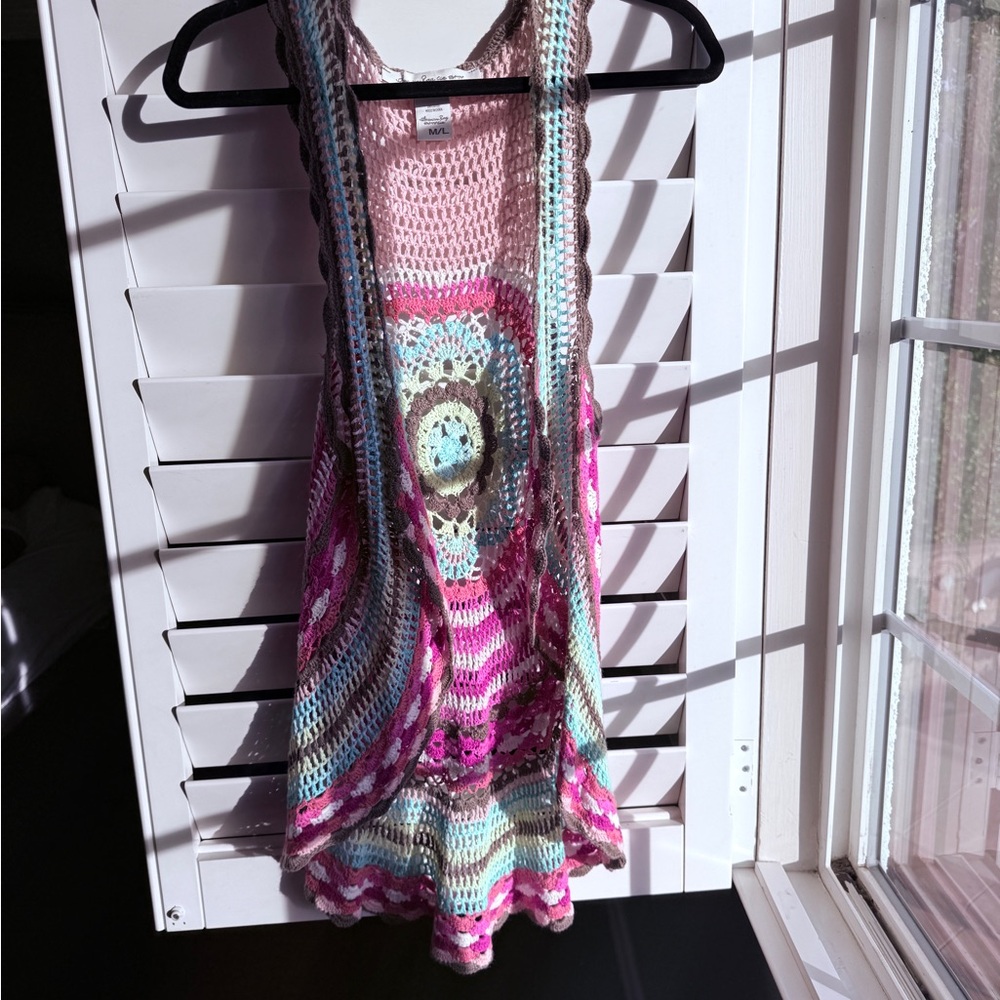 American Rag Multicolor Crochet Top